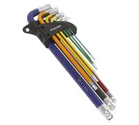 Sealey Set Chiavi Esagonali A Brugola Palle 9Pz Extra Lunghe 1,5-10mm AK7191
