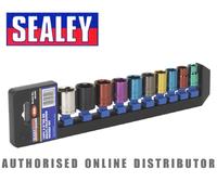 Sealey Multicolore 6 Lato Chiave Esagonale Set 10pc 1cm Drive Metrico 10-19mm