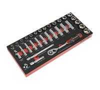 Sealey Set Di Bussole Metriche 3/8" Profondo Standard 32 Pezzi TBT41