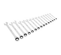 Set Di Chiavi A Cricchetto Combinato Sealey 15 Pezzi Metrici S01247