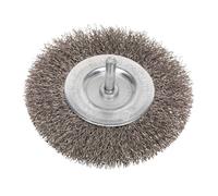 Sealey SFBS100 Piatto Spazzola Metallica Acciaio Inox 100mm Con 6mm Albero