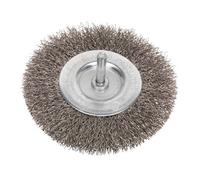 Sealey SFBS100 Piatto Spazzola Metallica Acciaio Inox 100mm Con 6mm Albero