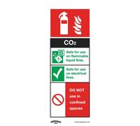 Sealey Sicuro Condizioni Sicurezza Insegna - CO2 Estintore - Vinile Autoadesivo