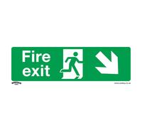 Sealey Sicuro Condizioni Sicurezza Insegna - Fire Exit (Down Dx) - Plastica SS36