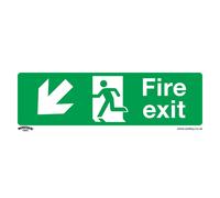 Sealey Sicuro Condizioni Sicurezza Insegna - Fire Exit (Down Sinistro) -