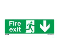 Sealey Sicuro Condizioni Sicurezza Insegna - Fire Exit (Down) - Vinile