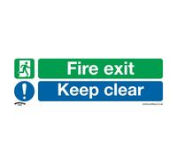 Sealey Sicuro Condizioni Sicurezza Insegna - Fire Exit Keep Clear - Autoadesivi