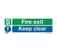 Sealey Sicuro Condizioni Sicurezza Insegna - Fire Exit Keep Clear (Grande) -