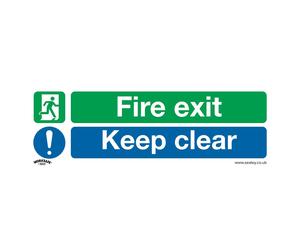 Sealey Sicuro Condizioni Sicurezza Insegna - Fire Exit Keep Clear (Grande) -