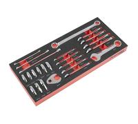 Sealey Stubby Combinazione Chiavi Punta Torx & Crows Piedi IN Portattrezzi 24pc
