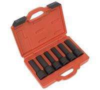 Sealey Hgv Urto 12 Punto Torx Femmina Presa Profonda Set 6pc 1.9cmSq Drive SX099