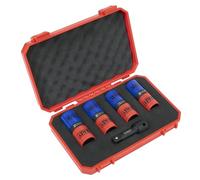 Sealey SX1820S - Set di bussole a doppia estremità per cerchi in lega da 1/2", 18,5 x 19,5, 19 x 21, 21 x 21,5, 22 x 22,5 mm