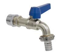 Sealey Tamburo Rubinetto 1.3cm & 1.9cmBSP Ottone Corpo Nickel Placcato Tubo Coda