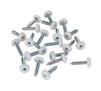 Sealey Targa Vite Plastica Racchiuso Testa 4.8 x 24mm Bianco Confezione Di 50