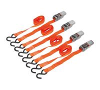 Sealey Cricchetto Cinghie 25mm X 4m Fettuccia IN Poliestere Con GANCI A S 500kg