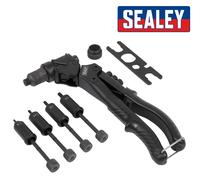 Sealey Testa Girevole Mano Rivettatrice + Rivetto Dado (Nutsert) 2in1 Tool