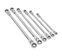 Sealey Testina Flessibile Doppio Terminale Cricchetto Anello Chiave Set 6pc