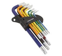 Sealey Torx Star Chiave Set 9pc Colore Codificati Lungo T10 A T50 Antiscivolo