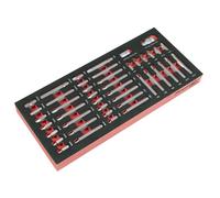 Sealey Torx Star Esagonale & Scanalate Punta Set Con Attrezzo Vassoio 44pc Lungo