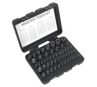 Sealey Torx Star Presa Generale Set 52pc 0.6cm 1cm & 1.3cmD Uomo & Femmina