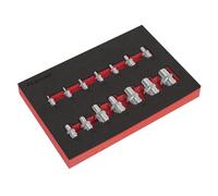 Sealey Torx Star Presa Set 14pc 0.6cm 1cm & 1.3cmSq Guida E4 Per E24 AK61807