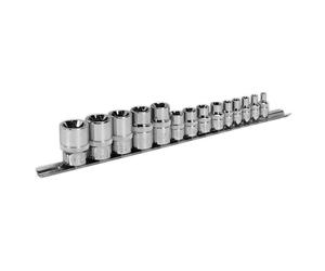 Sealey Torx Star Presa Set 14pc 0.6cm 1cm & 1.3cmSq Drive E4-E24 AK618