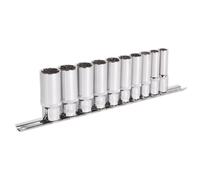 Sealey Totale Drive Presa Set 10pc Profondo 1cmD Metrico Pienamente Lucidato