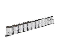 Sealey Totale Drive Presa Set 12pc 1.3cmD Metrico Pienamente Lucidato AK70612