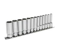 Presa Set 13pc Profondo 0.6cmSq Guida Totale Guida AK69813D Sealey Nuovo