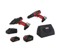 Sealey Trapano Combi & Urto Driver Kit SV20 Spina Euro 2 Batteria CP20VDDCOMBOEU
