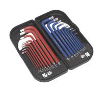 Sealey Trx-Star & Estremità a Sfera Set Chiavi Esagonali 18pc Lungo Anti-scivolo