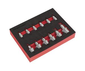 Sealey Trx-Star Presa Set di Punte 12pc Stubby 0.6cm, 1cm & 1.3cmSq Drive AK6245