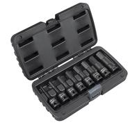 Sealey Urto Esagonale Presa Punta Set 8pc 1.3cmSq Drive Imperial 0.6cm A 1.9cm