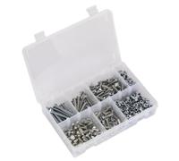 Sealey Vite di Arresto,Dado & Rondella Assortimento 408pc Alto Tensile M6 Metric