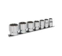 Sealey Whitworth Presa Set 7pc 1cmSq Drive Bi Esagono Standard Lunghezza AK2676