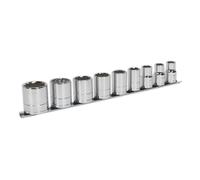 Sealey Whitworth Presa Set 9pc 1.3cmSq Drive Bi Esagonale Standard Lungo AK2677