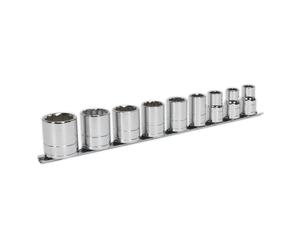 Sealey Whitworth Presa Set 9pc 1.3cmSq Drive Hex Bi Standard Lunghezza AK2677