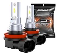 SEALIGHT H11 H16 LED Lampadina fendinebbia, dimensioni mini reali 1:1, fendinebbia a LED H8 bianco freddo 6500K per auto, camion, SUV, 400% di luminosità con forte penetrazione,confezione da 2