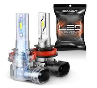 SEALIGHT H11 Lampadina LED, 10000LM 6500K H8 H9 H16 Fendinebbia LED per auto, Aggiornamento luminosità 600%, Mini formato 1:1 100%, Adatto per camion, auto, moto, 2 luci (H11/H8/H9/H16)