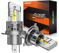 SEALIGHT H4 LED, 9003/HB2 2026 Latest Car Vehicle Headlight, 22000LM 6500K Bright White Light 600% Brightness, 1:1 Design H4 Halogen Replacement, Plug-n-Play, Pack of 2 (H4)