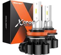 SEALIGHT Lampadine H11 H8 H16 LED per fendinebbia o DRL, 400% Luminosità, 6000 LM 6500 K, bianco, plug and play, confezione da 2 lampadine di ricambio alogene per auto, camion, SUV