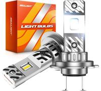 SEALIGHT S6 H7 LED Ampoules, 36000LM Ultra Bright, 6500K Cool White Light | 1:1 Mini Design, 60000+ heures de durée de vie, Pas d'adaptateur nécessaire, Lot de 2, no ventilateur