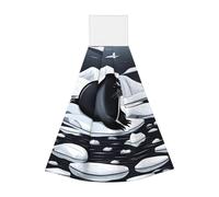 Seals on ice Hangable asciugamano portatile, velluto super assorbente asciugamano da cucina asciugamano per bambini adulti bagno cucina appeso asciugamano