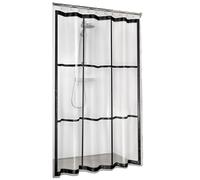 SEALSKIN Brix Tenda da Doccia, PEVA, 180x200 cm, Transparent/Nero