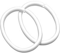 Sealskin Clips Rings Confezione da 12 Anelli, Polipropilene, Bianco, 4.7 x 6.2 x 0.7 cm