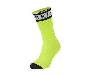 Sealskinz calcetín Hydrostop Impermeable Mediano para el Clima cálido, S, Unisex, Amarillo neón/Negro/Blanco