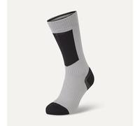 Sealskinz Calzino Impermeabile a Media Lunghezza con Hydrostop, Grigio/Nero/Giallo, S, Unisex per Adulti