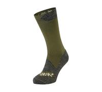 Sealskinz Raynham, calzino impermeabile per tutte le condizioni atmosferiche, media lunghezza, verde oliva e grigio screziato, M