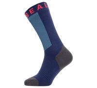 Sealskinz Scoulton, calzini, blu L Navy Blue/Grey/Red