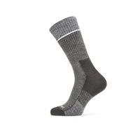 Sealskinz Solo Calcetines de Longitud Media, Negro/Gris, Grande Quickdry Mid, Unisex-Adult, L